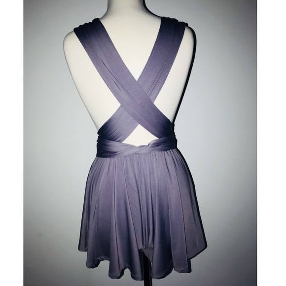 Sweet Threads Romper Halter Style: Dusty Lavender - Picture 4 of 8